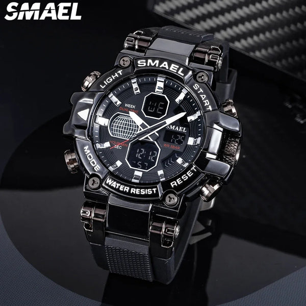 SMAEL Colorful Alloy Watch Men's Outdoor Sports Waterproof Multi functional Electronic Watch  8027