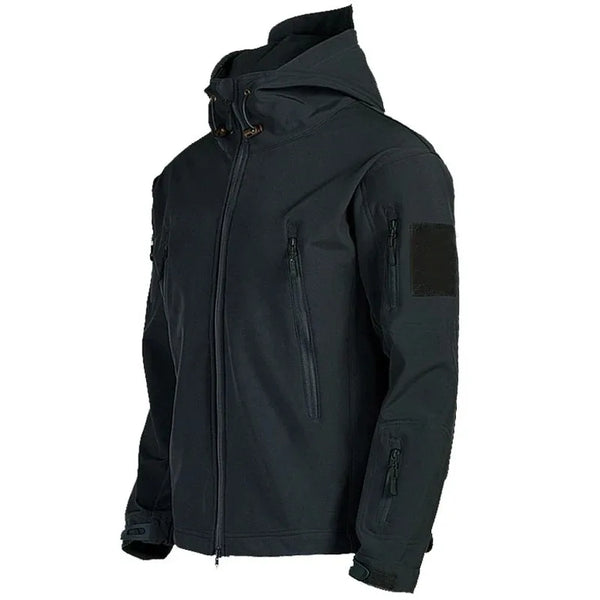 Men's Tactical Hooded Bomber Jacket – Waterproof Sharkskin Softshell Military Outdoor Utility Coat