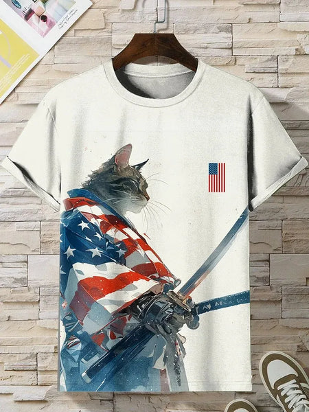 3D Japanese Ukiyo-e Graphic Tee – Casual O-Neck Shirt for Men