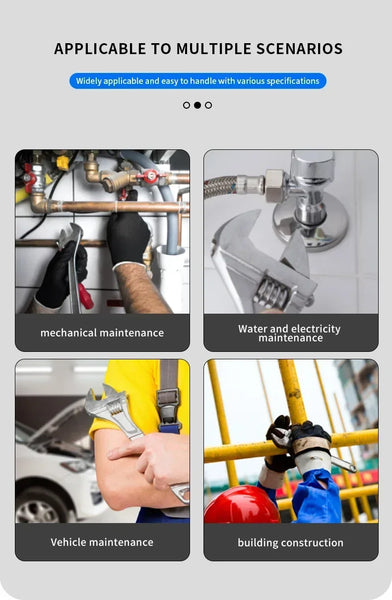 Heavy-Duty Adjustable Wrench – Large Opening, Long Handle, CR-V Steel