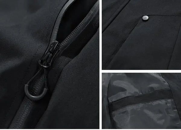 Men's Oversized Waterproof Bomber Jacket – Hooded Windbreaker, Plus Size, Hiking Coat