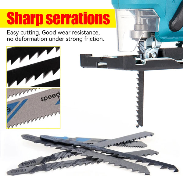 20Pcs Jigsaw Blades T-Shaft HCS Assorted Jigsaw Blades Set Fast Cut Down Saw Blade For Wood Plastic And Metal Cutting Tools
