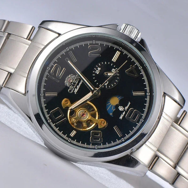 Orient Men's Luxury Watch – AAA All-Steel, Automatic Mechanical Tourbillon, Multi-Function, Brand New