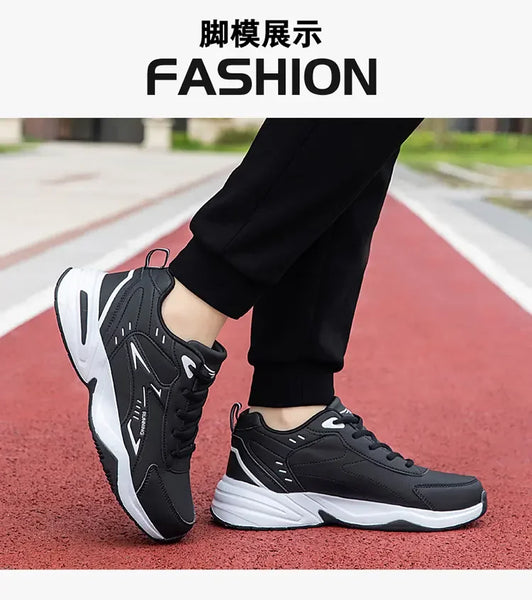 2024 Men's Clunky Sneakers – Thick Sole, Mesh Lace-Up, Breathable Casual Sports Shoes, Soft Platform Trend Footwear