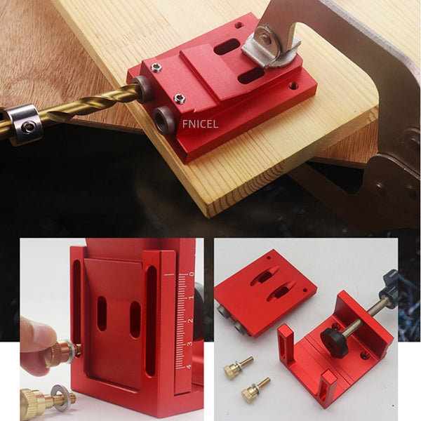 Pocket Hole Drill Guide Dowel Jig, Aluminium Oblique Hole Locator Drilling Kit Woodworker DIY Tools with 9mm Drill Bit