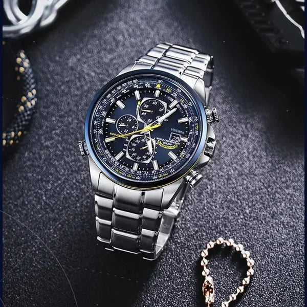 Men's Luxury Quartz Watch Chronograph Stainless Steel Luminous Gift
