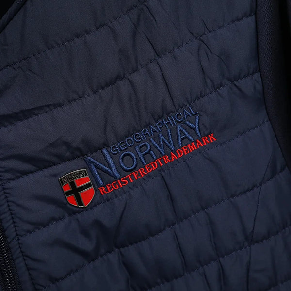 Men's Norway Winter Cotton Jacket – Outdoor Stand Collar Spliced Casual Coat, Warm Padded Outerwear