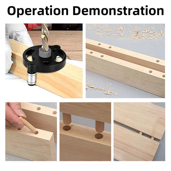 3-10mm Dowel Jig Kit - Self Centering Drill Guide Locator with 8 Steel Bushing -Woodworking Aluminum Alloy Hole Puncher