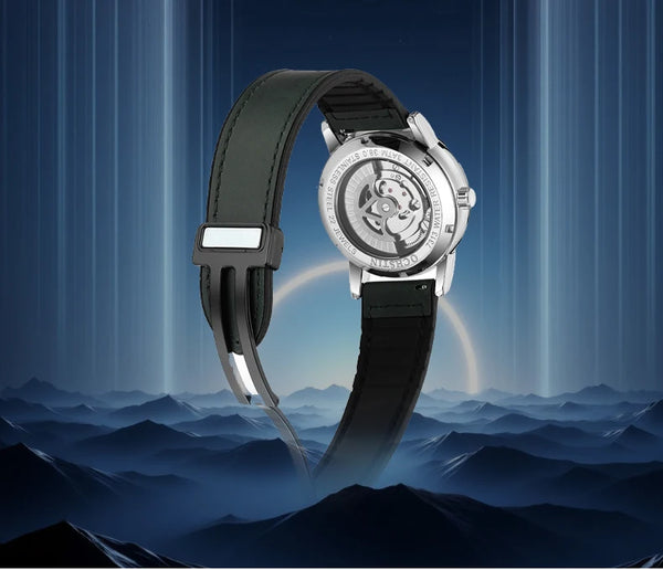 OCHSTIN Commander Men’s Watch – Quartz Movement, Magnetic Buckle, Waterproof, Leather-Rubber Strap