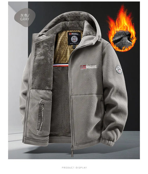 Men’s Winter Lamb Wool Jacket Retro Sports Style Thick Warm Plus Size Casual Coat