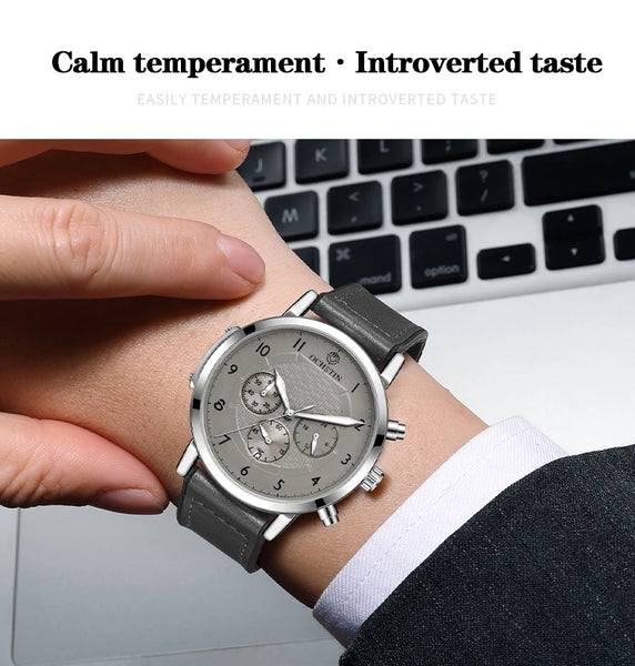 OCHSTIN Commander Men’s Watch – Quartz Movement, Magnetic Buckle, Waterproof, Leather-Rubber Strap