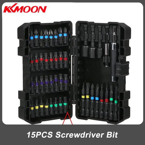 The 15PCS Drill & Screwdriver Bit Set is a compact, versatile kit designed for power tools, ideal for drilling into wood, metal, steel, and handling security screws. It’s perfect for DIY tasks, furniture assembly, and gener