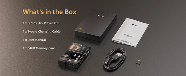 Diofox  HiFi MP3 Player, Lossless DSD High Resolution Digital Audio Music Player, High-Res Portable Audio Player with 64GB Memor