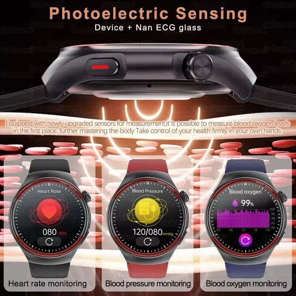2025 New Laser detection Blood pressure Smart Watch Men Heart rate Pulse Three highs Blood oxygen Call Health Sports NFC Watches