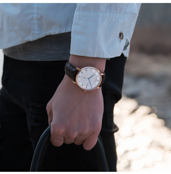 Carnival Men’s Luxury Watch – Automatic Mechanical, Waterproof, Rose Gold/Silver, Calendar