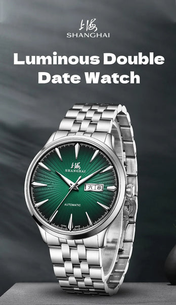 Shanghai Men's Luxury Automatic Watch – Sapphire, Double Calendar, Waterproof