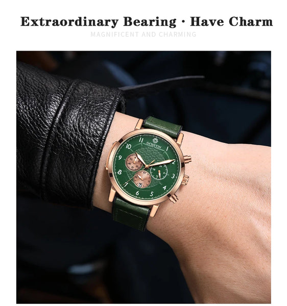 OCHSTIN Commander Men’s Watch – Quartz Movement, Magnetic Buckle, Waterproof, Leather-Rubber Strap