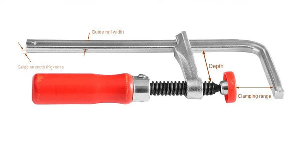 Allsome 120-300mm Wood Handle Guide Rail Clamps with Screw Action Arm  for Woodworking MFT Table and Cutting Track