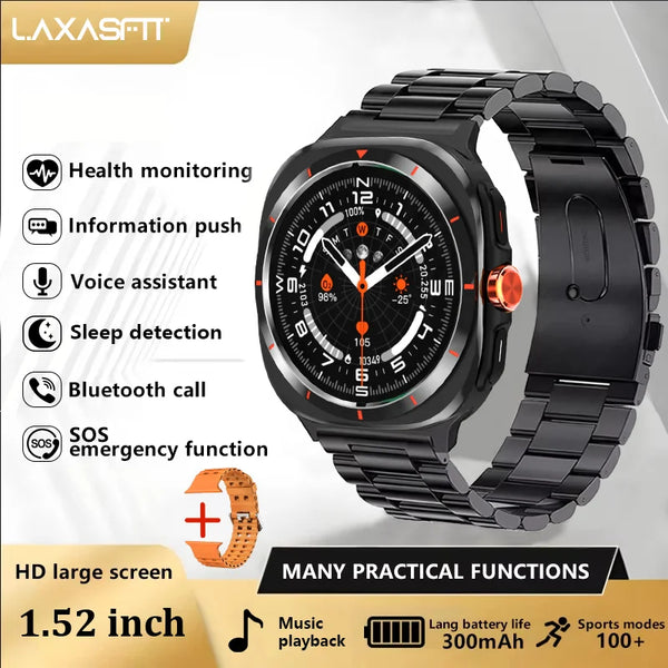 LAXASFIT 1.52" Smart Watch – Bluetooth Calling, Heart Rate & Fitness Tracker for Men & Women