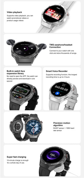 2025 For Android iOS Watch DT5pro Smart Watch 4GB Big Memory GPS Navigation MP3/MP4 Player APP Download Sports trackr Smartwatch