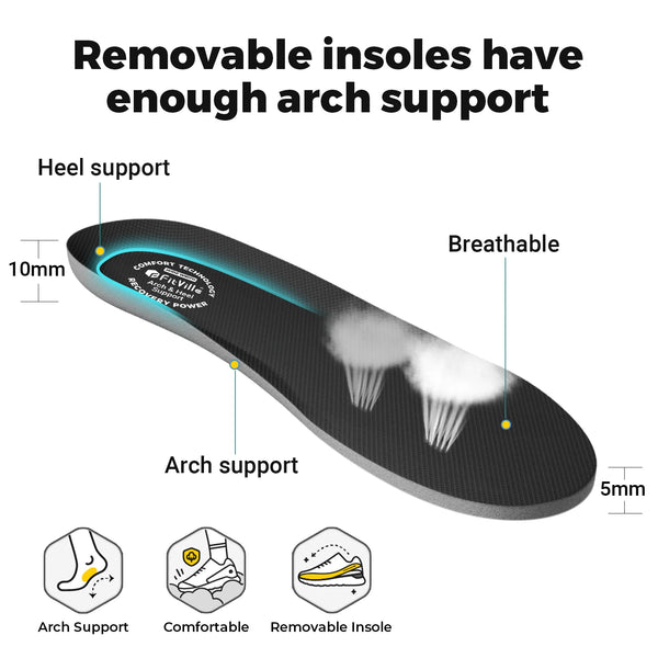 FitVille Men's Wide Toe Box Running Shoes – Extra Wide Width, Cushioned, Non-Slip, Lightweight & Breathable Sneakers