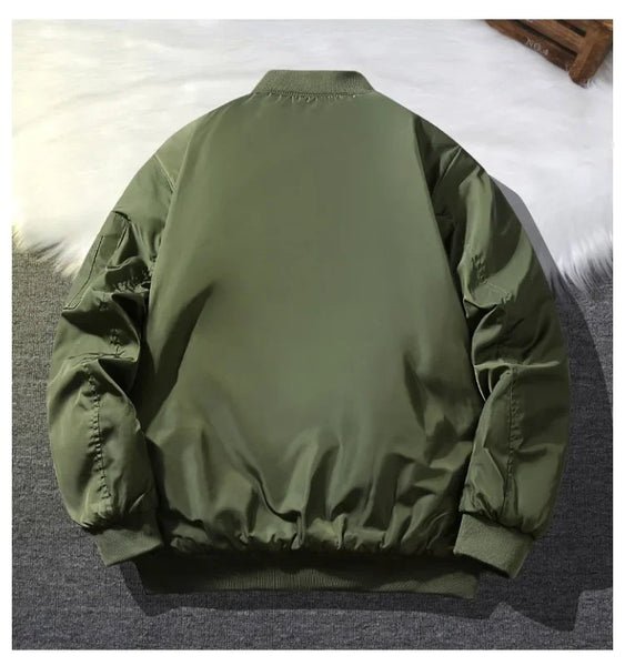 Men’s MA-1 Bomber Jacket – Retro Oversized Baseball Coat, Functional Short Jacket, American Brand Style