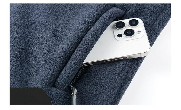 Men's Norwegian Fleece Hooded Jacket – Thick Plus Size Autumn/Winter Outdoor Coat, Warm Couple Fleece Outerwear