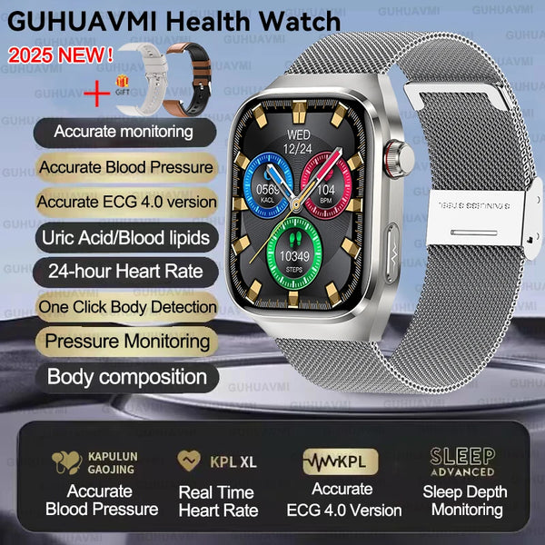 2025 New For Xiaomi Five organ examination Smart Watch Men ECG+PPG Uric Acid Blood Fat Bluetooth Call Sports Health Smartwatches