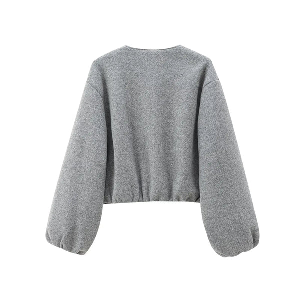 MUJER 2025 Women's Fleece Bomber Jacket – Soft Cropped Zip-Up Sports Coat, Long Sleeve Winter Outerwear