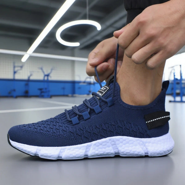 Men's Foldable Travel Sneakers – Breathable Mesh, Anti-Slip Soft Sole, Sleek Monochrome Running Kicks, Zapatillas de Deporte