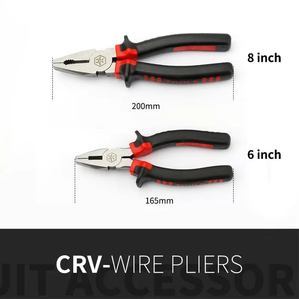 The Industrial Grade CrV Wire Cutter/Tiger Plier is a multifunctional hand tool made from chrome vanadium steel, designed for cutting, gripping, and general electrical or mechanical tasks. It’s available in 6-inch and 8-inc