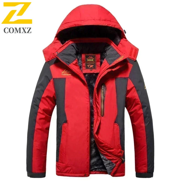 Men’s Army Green Winter Jacket – Waterproof Fleece Parka, Windbreaker, Plus Size 9XL Coat