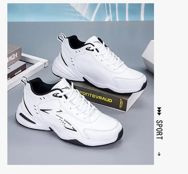 2024 Men's Clunky Sneakers – Thick Sole, Mesh Lace-Up, Breathable Casual Sports Shoes, Soft Platform Trend Footwear