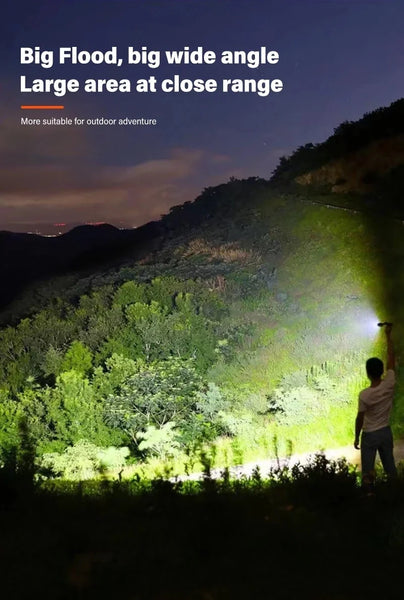 5000LM Powerful P70 Led Flashlights Ultra Bright Tactical Light Emergency Spotlights Telescopic Zoom Light Built-in Battery