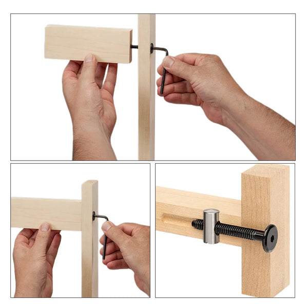 2 In 1 Drill Guide Doweling Jig Bed Cabinet Screw Punch Locator Woodworking Hole Drill Bit Set 5-Hole 6/8/10/12/15mm Pin Fixture