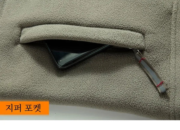 Norway Men's Plus Size Polar Fleece Jacket – Thick Double-Layer Hooded Winter Coat, Warm Fleece-Lined Outdoor Outerwear