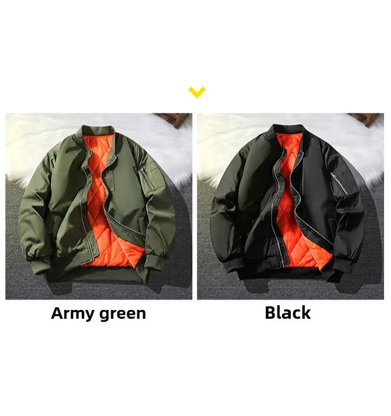 Men’s MA-1 Bomber Jacket – Retro Oversized Baseball Coat, Functional Short Jacket, American Brand Style