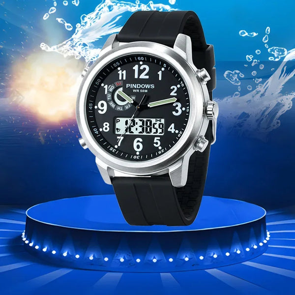Men's Luxury Sport Watch 2024 – Waterproof Steel Case, Large Dial, Quartz Electronic Movement