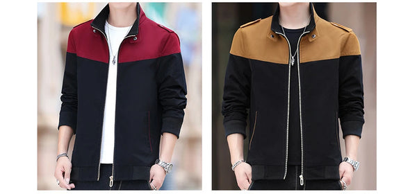 DIMUSI Men's Winter Bomber Jacket – Fleece-Lined, Stand Collar, Warm Casual Outerwear