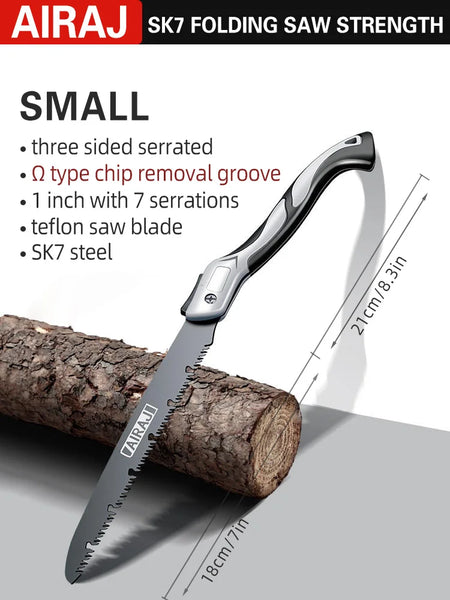 AIRAJ Folding Saw Woodworking Folding hacksaw Multifunction Cutting Wood Sharp Camping Garden Pruning Saw Tree Chopper