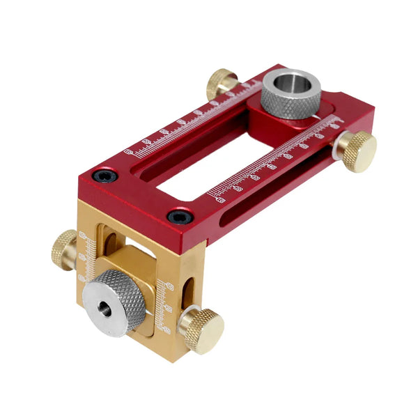 2 In 1 Drill Guide Doweling Jig Bed Cabinet Screw Punch Locator Woodworking Hole Drill Bit Set 5-Hole 6/8/10/12/15mm Pin Fixture