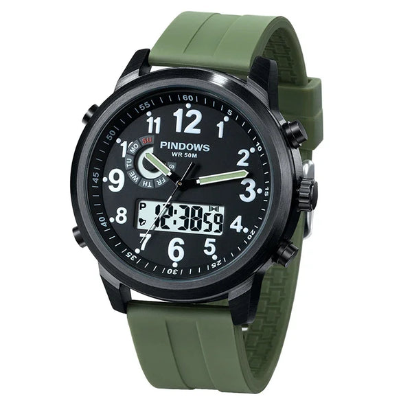 Men's Luxury Sport Watch 2024 – Waterproof Steel Case, Large Dial, Quartz Electronic Movement