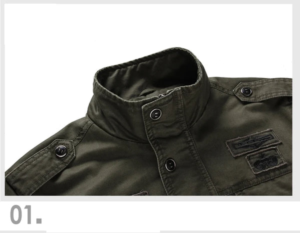 Air Force One Inspired Cargo Jacket – Men’s Army Style, M–6XL Sizes
