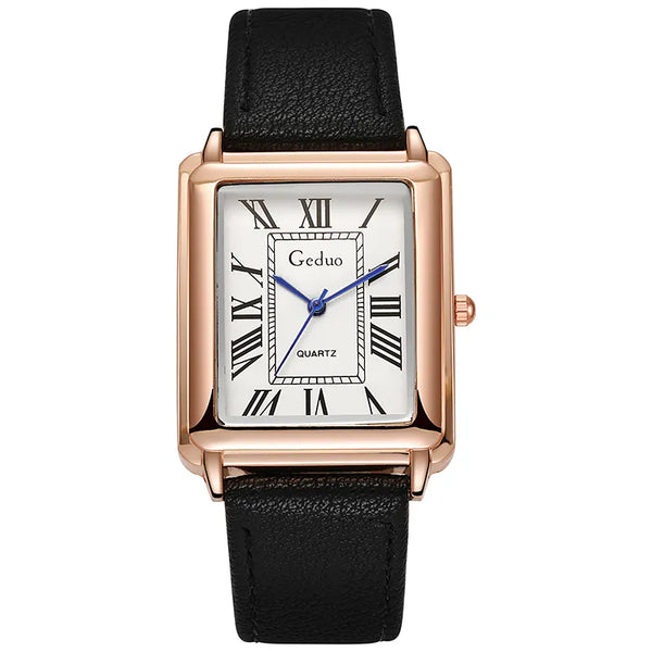 New Fashion Luxury Designer Rectangle Dial Quartz Watch Men Leather Band Casual Wrist watch Relogio Masculino uhren herren reloj