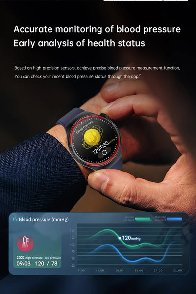 2025 New Laser detection Blood pressure Smart Watch Men Heart rate Pulse Three highs Blood oxygen Call Health Sports NFC Watches