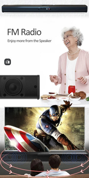 Super Powerful Sound Bar Portable Wireless Bluetooth Speaker Surround Stereo Home TV Sound Box Subwoofer FM Radio caixa de som