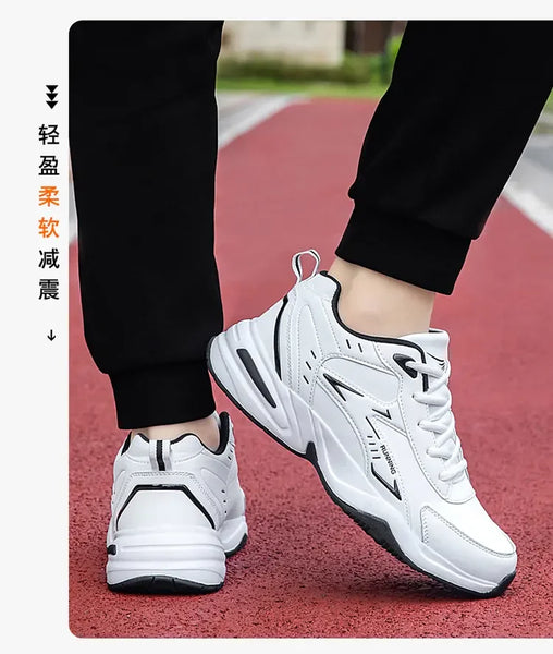 2024 Men's Clunky Sneakers – Thick Sole, Mesh Lace-Up, Breathable Casual Sports Shoes, Soft Platform Trend Footwear