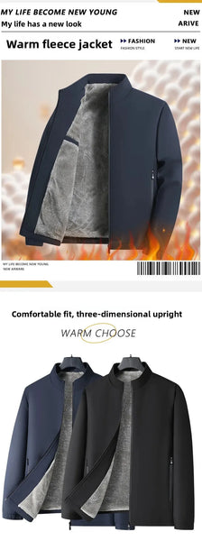 Thickened Fleece Jacket for Men – Ideal for Middle-Aged & Elderly Comfort