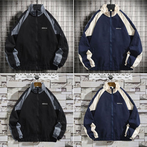 Men's Baseball Bomber Jacket – Casual Streetwear, Spring Autumn Loose Fit Outdoor Coat