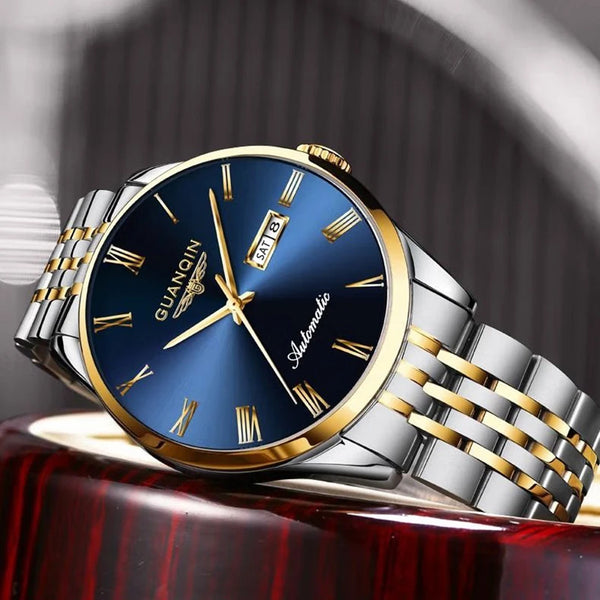 GUANQIN Men's Luxury Automatic Watch – Stainless Steel, Date, Week, Waterproof